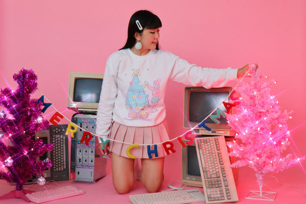 bi-merry xmas tree sweatshirt