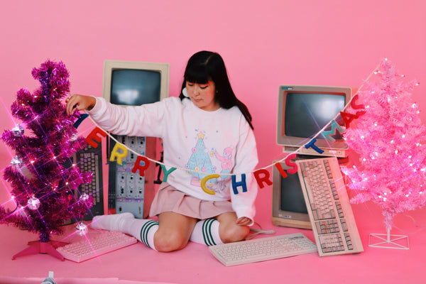 bi-merry xmas tree sweatshirt