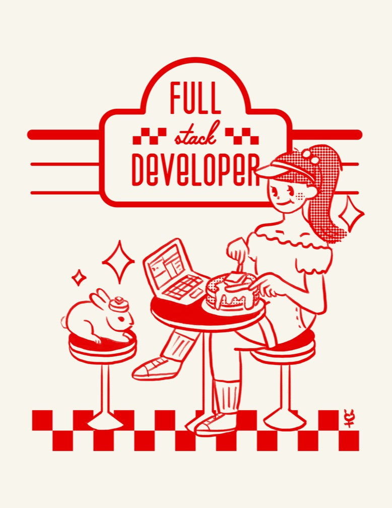 full stack developer t-shirt – BubbleSort Zines