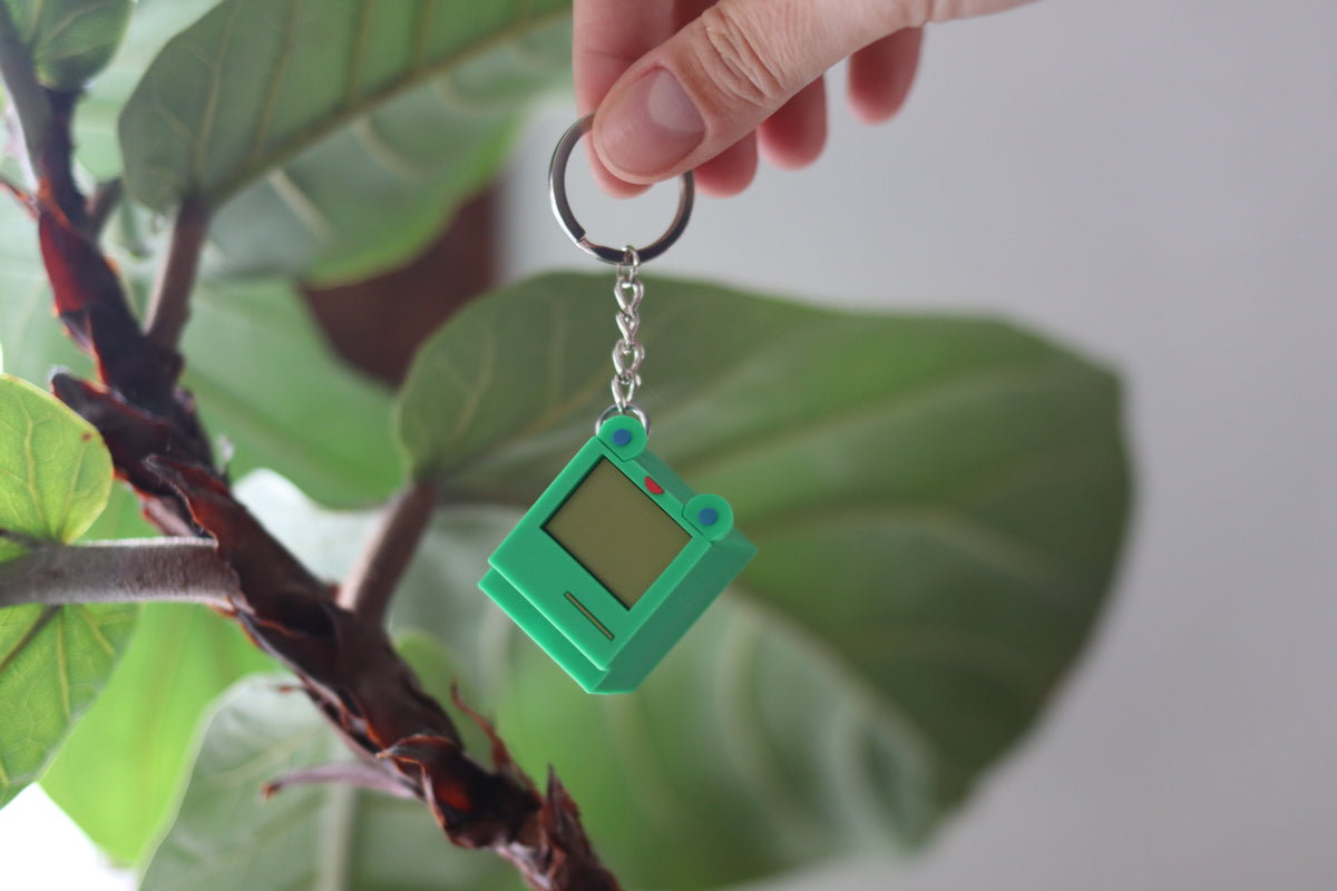 froggy computer USB keychain – BubbleSort Zines