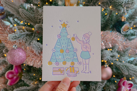 bi-merry tree holiday card