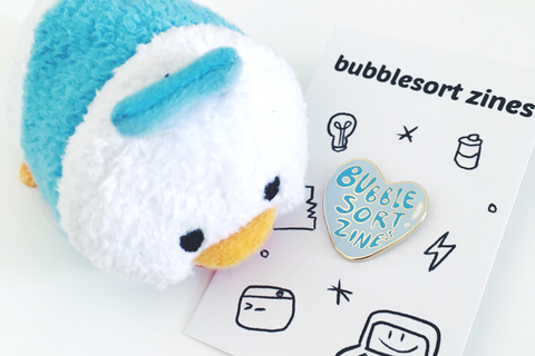 bubblesort zines lapel pin!