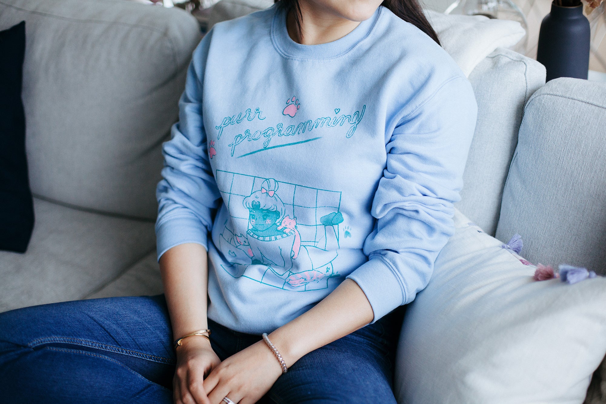purr programming crewneck sweatshirt